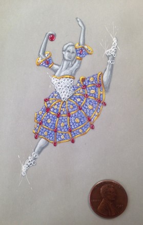 Guache rendering, ballerina